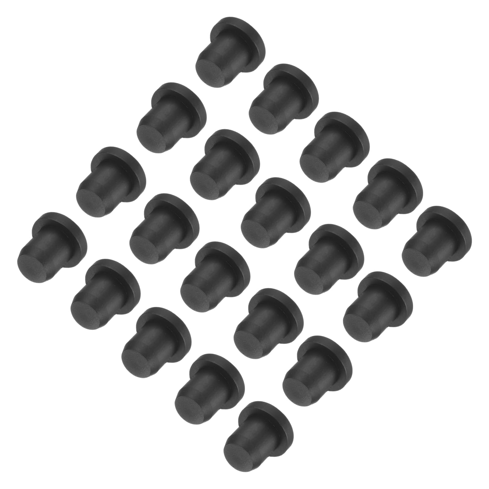 uxcell High Temp Silicone Plug Mount Dia 6.5mm/0.26 inch t Shaped Rubber Stopper Hole Plugs for Powder Coating Plating Waterproof Plugs Sealing Plugs Black Pack of 36(OD 9mm)