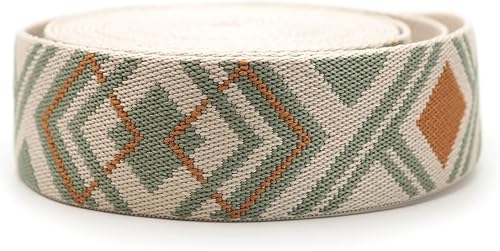 Miniatura 7 de CRAFTMEMORE Correa de poliéster de algodón estilo bohemio de 1.5 pulgadas, correas fuertes para artes, manualidades, correa de bolsa (5 yardas,