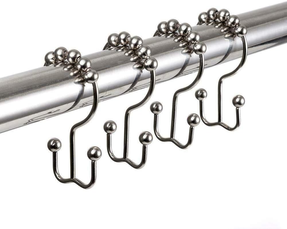 Threshold Shower Hooks Glide Double Hook Brushed Nickel