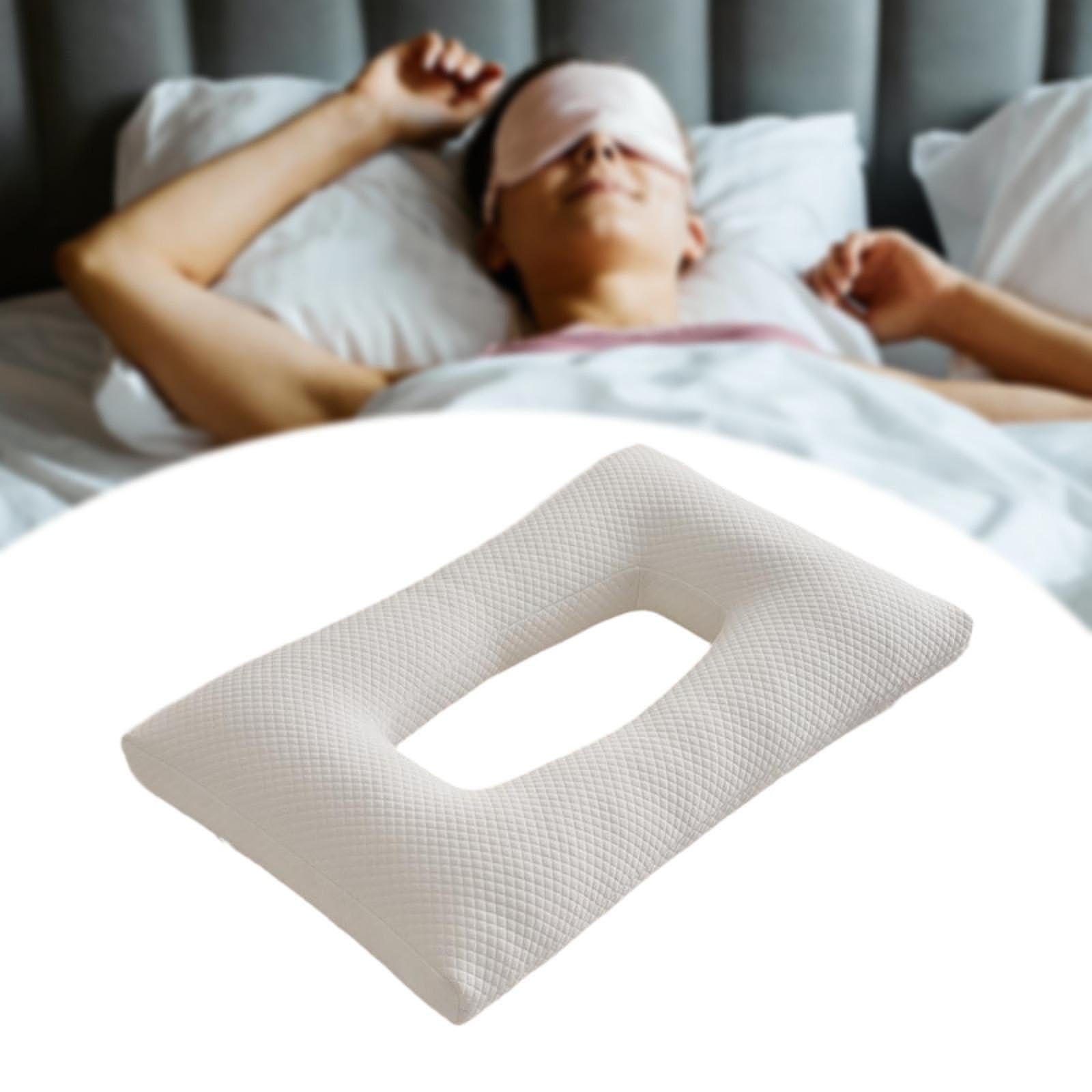 ATORSE Ear Piercing Pillow with Ear Hole for Headphones Wearing Earrings Sleep White 2