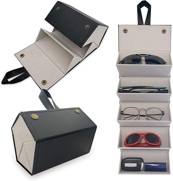 Sunglass Travel Case, Collapsible Storage Organizer, Multi Eyeglass