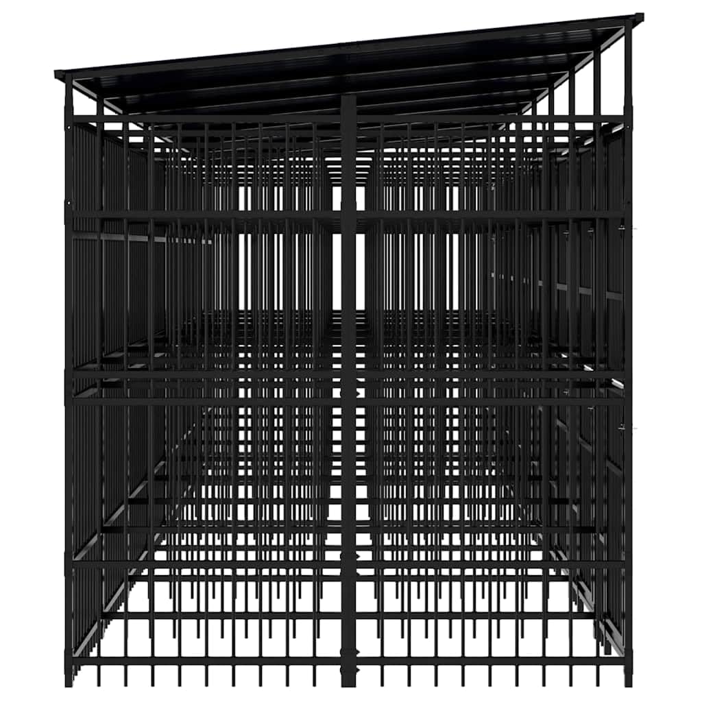 Recinto Metallo per Cani 775 cm, Nero