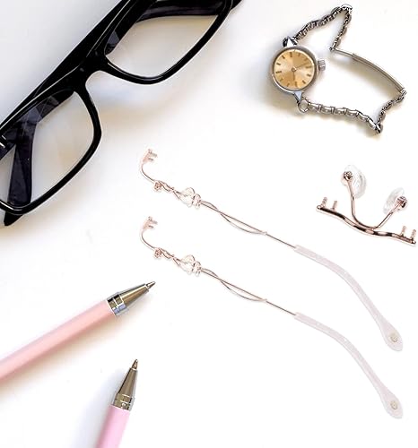 Miniatura 7 de 2 pares de lentes de repuesto de brazo de oro rosa para gafas, bisagra de repuesto para gafas, lentes de pierna de patillas de repuesto para lentes