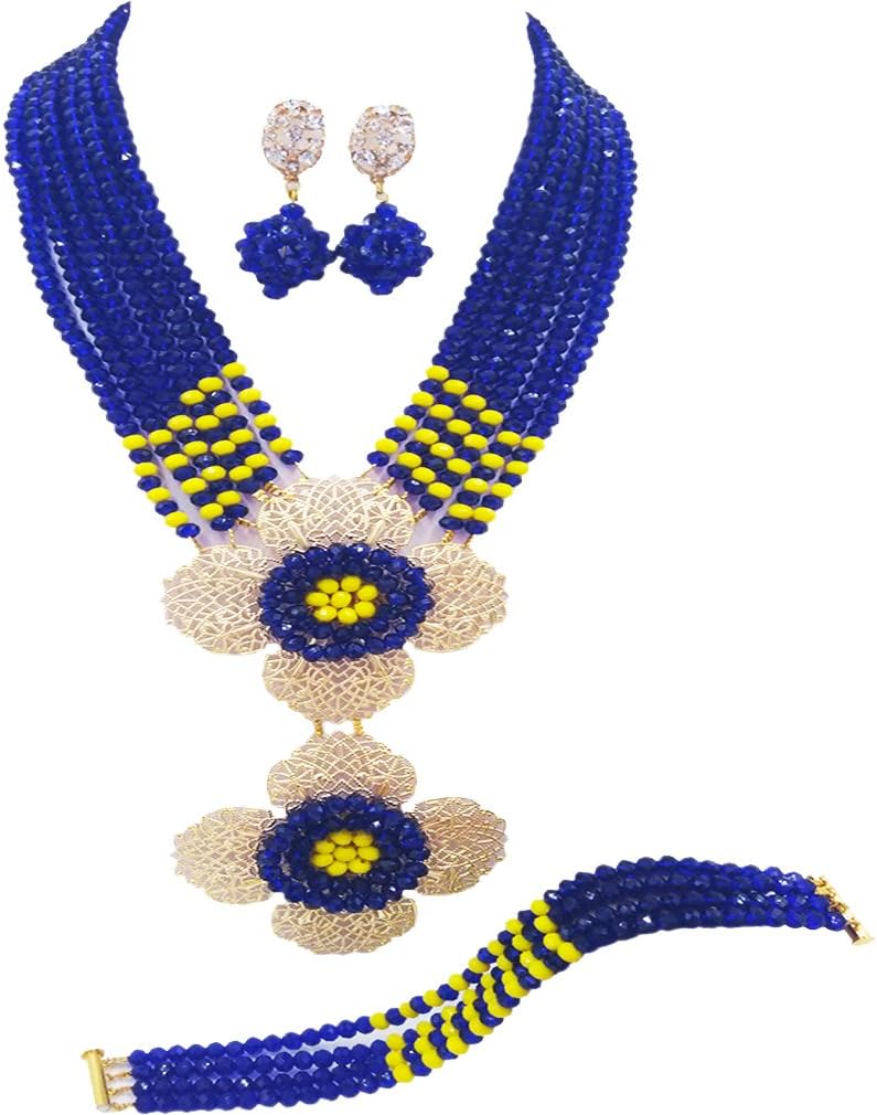 Fashion Bridal Necklace Nigerian Beads Jewelry Set African Wedding Jewelry Sets for Women