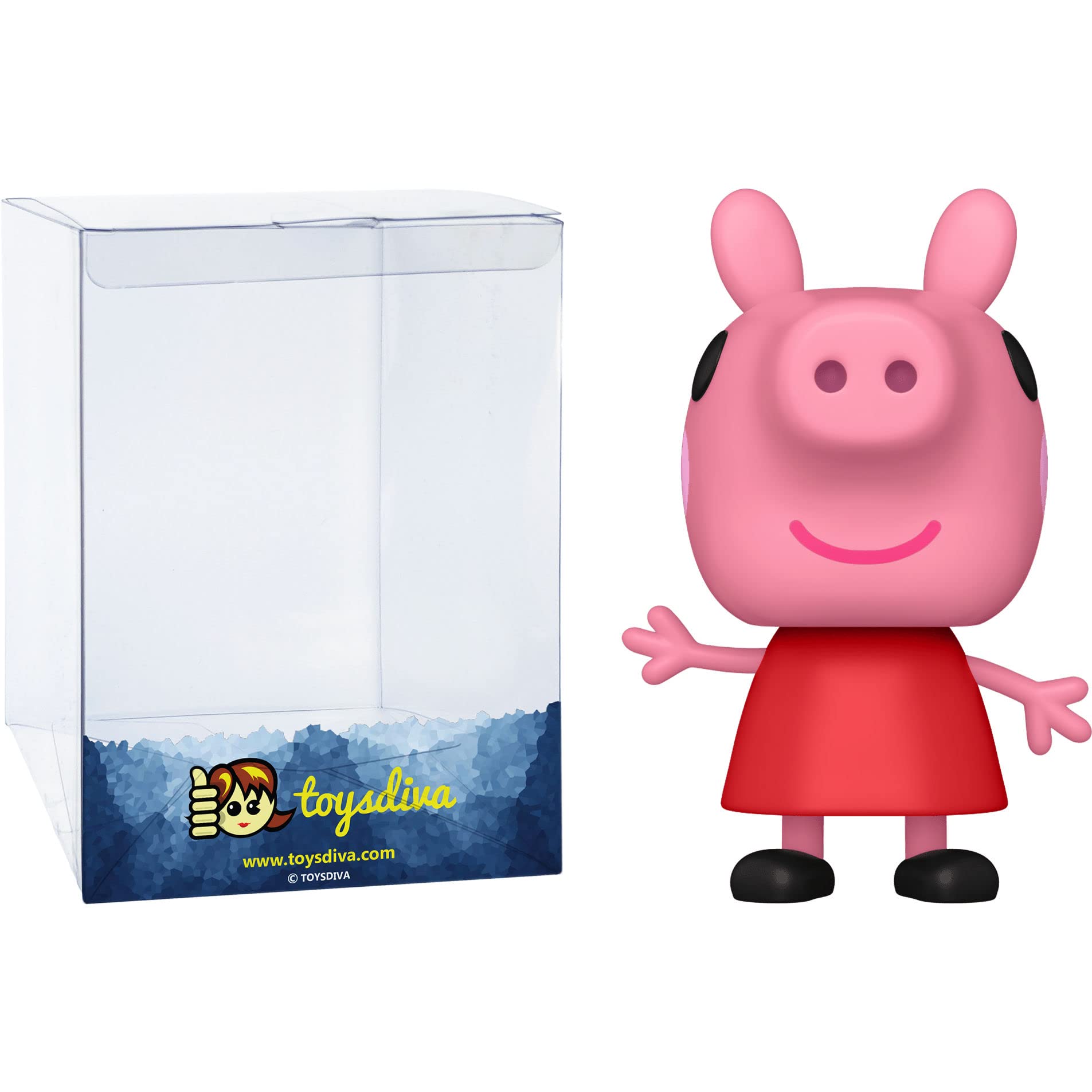 FunkoPeppa P i g : P o p ! Animation Vinyl Figurine Bundle with 1 Compatible 'ToysDiva' Graphic Protector (1085 - 57798 - B)