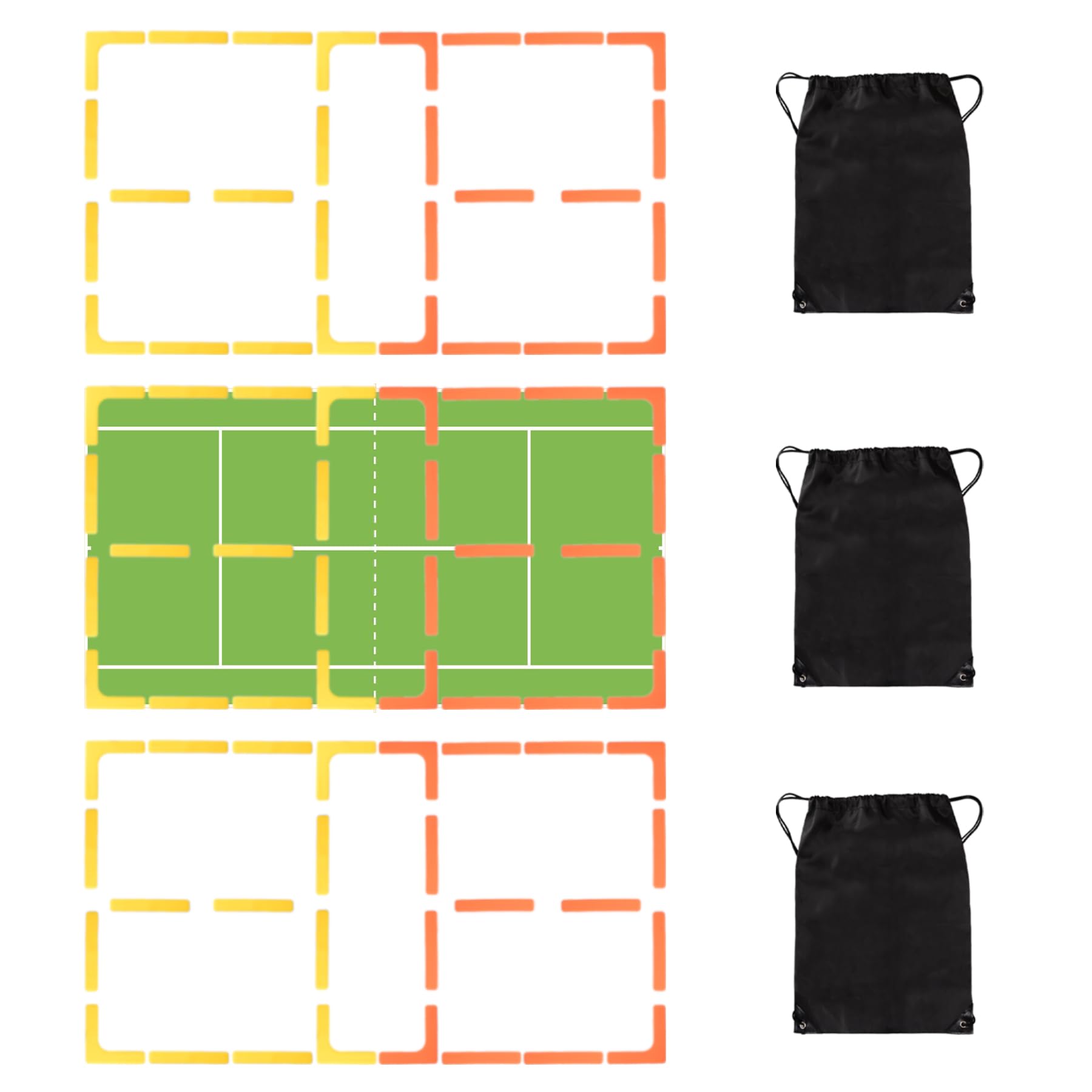 BOOSTEADY Court Lines Marker Kit Anti-Wind-Resistant Throw Down Markers 28pcs, Pickleball Net Court for Indoor Court