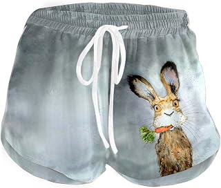 SoLu DAY8 Women's Rabbit Carrot High Waist Elastic Waist Sports Shorts Loose Casual Outer Wear Womens Board Shorts High Waist