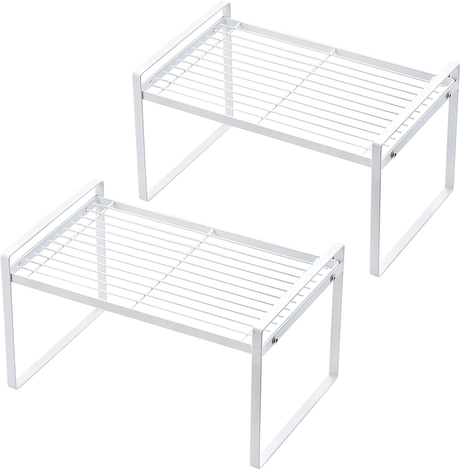 VINILITE Stackable Kitchen Cupboard Organiser 2Pcs, Metal Wire
