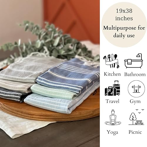 Vista 27 de Toallas de mano turcas, toalla de cocina, toalla de baño decorativa para té, paño de mano, cara, pelo, toallas de mano negras, toallas de mano