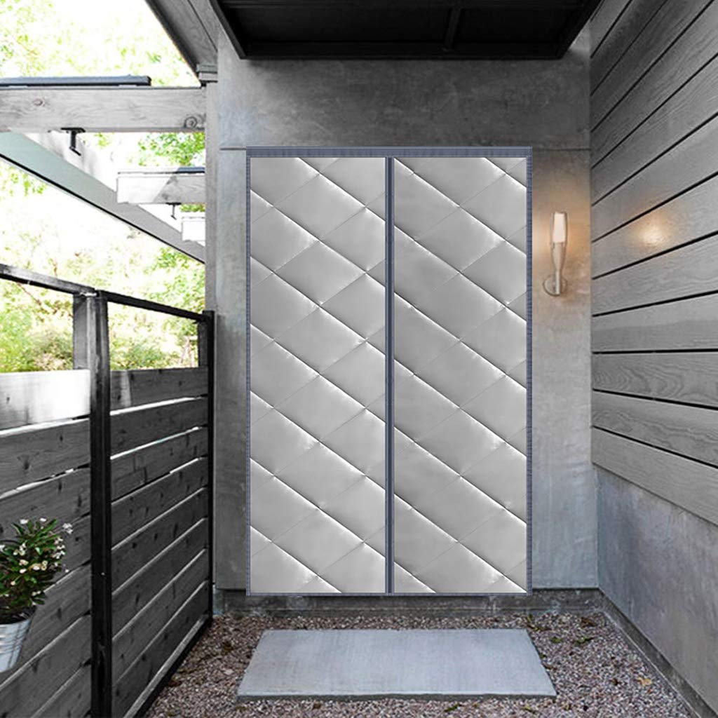 HMHD Cortina Termica Aislante Frio y Calor, Cortina Puerta Exterior Espesar Algodón Cortina Caliente a Prueba de Viento Impermeable, para La Sala De Aire Acondicionado -Gris-85x205CM