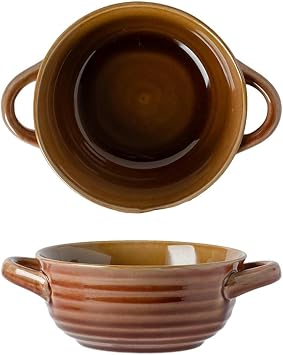 Ceramic retro creative ear bowl household fresh tableware-yellow 6 inches