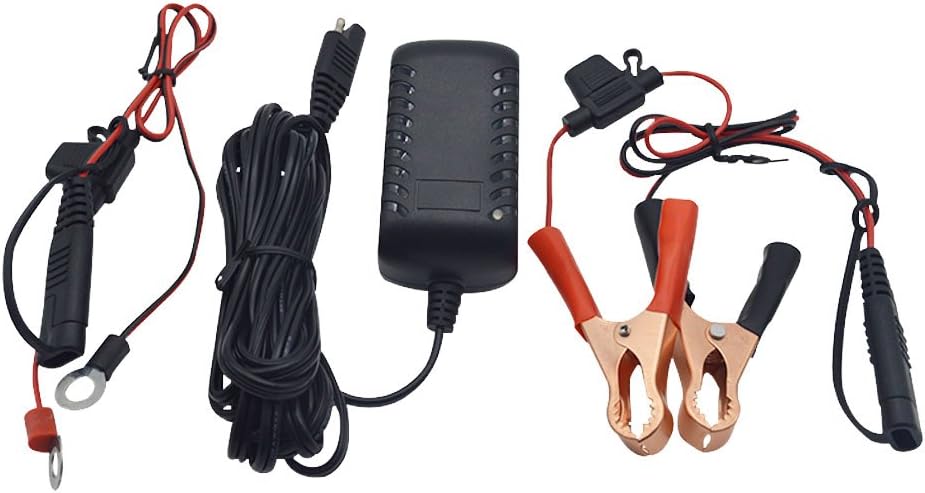 TNS30W-1201000 12V 1A Portable SLA Lead Acid Battery Charger/Maintainer With Alligator Clips & Ring Terminals Connector