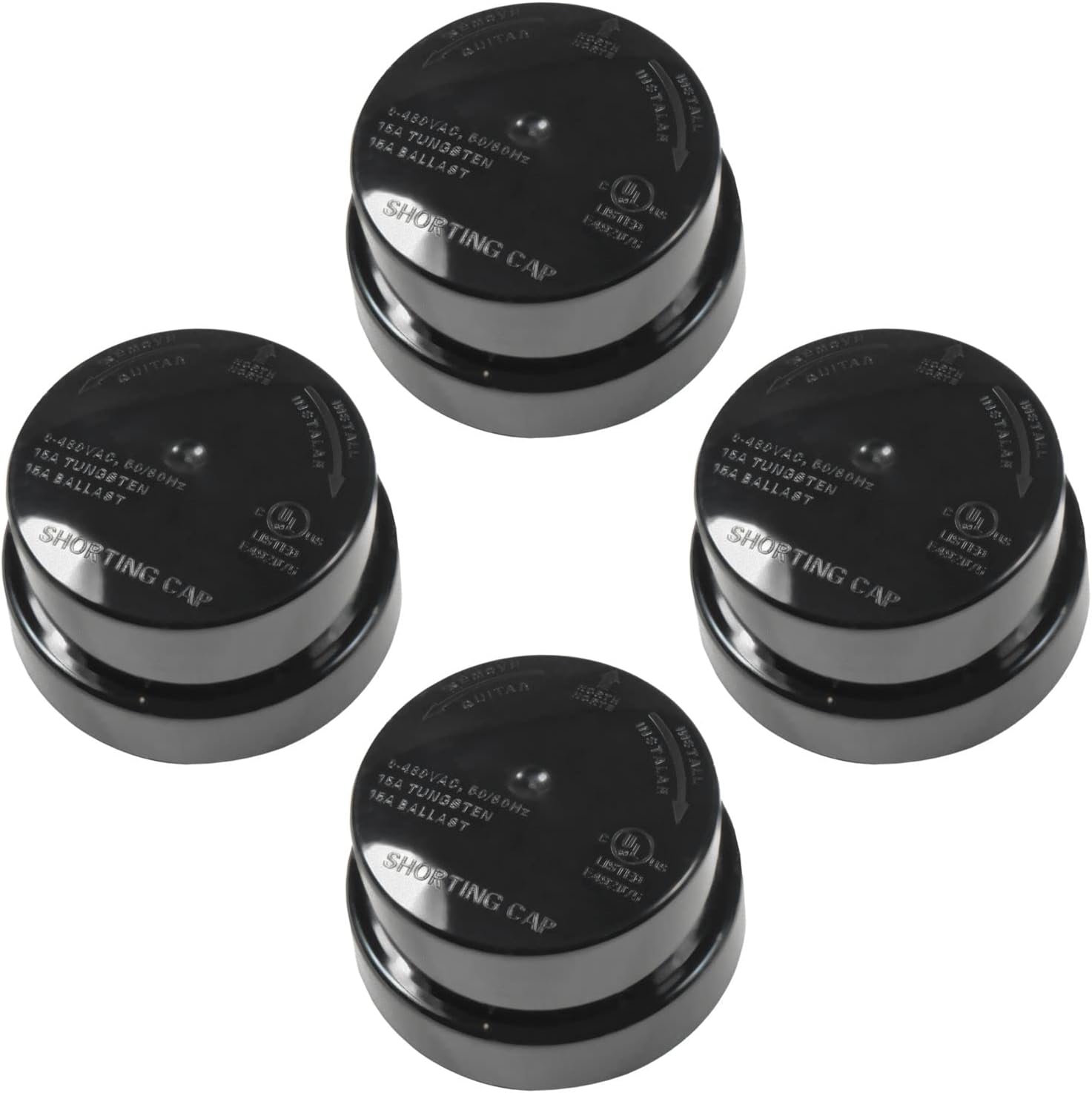 HQRP 4-Pack Photocell Sensor Shorting Cap Outdoor Light Photoelectric Switch Short Circuit Cap Twist Lock Plug for Led Garage Light, Outdoor Pole Light, Landscape Lightening etc.