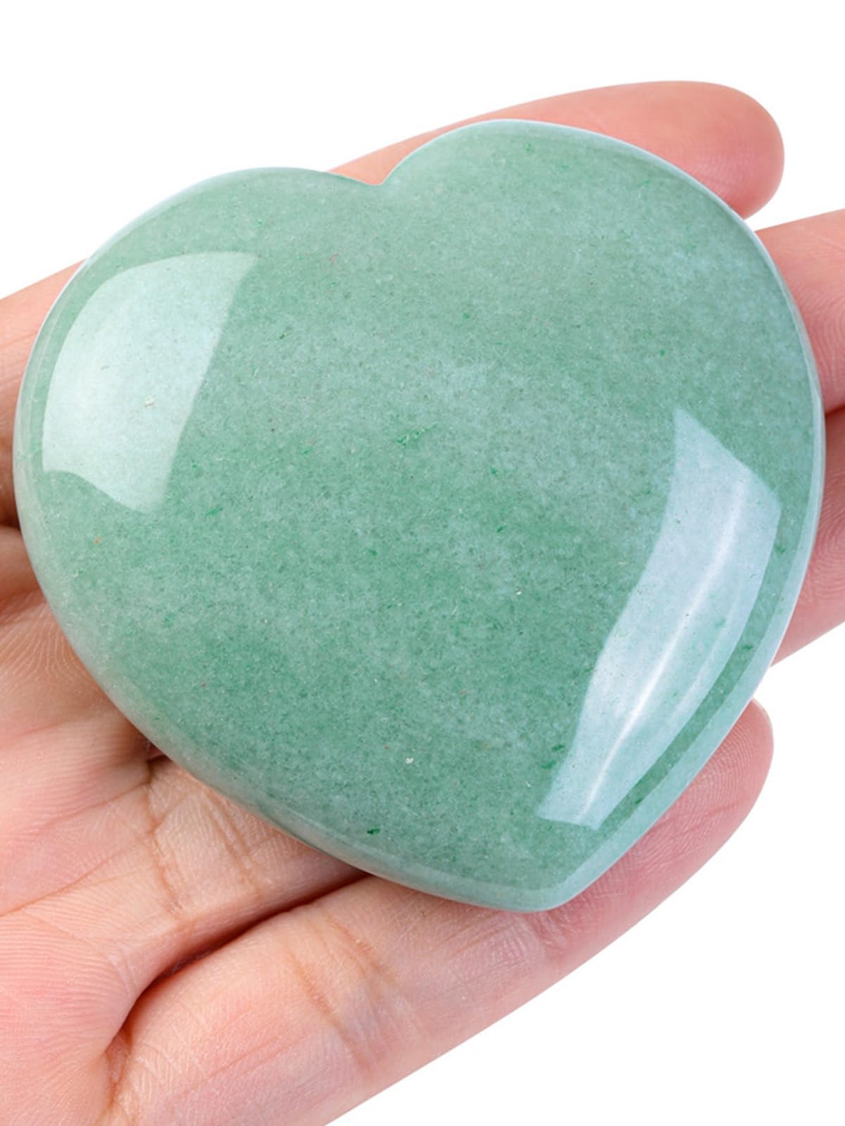 Jovivi 60mm Large Green Aventurine Crystal Heart Healing Crystals Heart Stones Polished Pocket Love Gemstones Chakra Reiki Energy Balancing Meditation