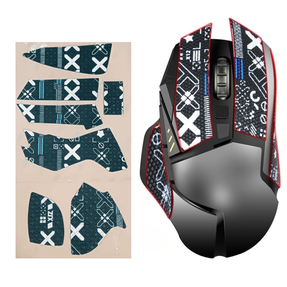 Crysendo Grip Tape for Logitech G502 Wired/Wireless Mouse | Anti Slip Non-Fading Gaming Mouse Skin | Sweat Resistant, Self Adhesive Mouse Grip (Black) (Mouse Not Included) (Sticker)