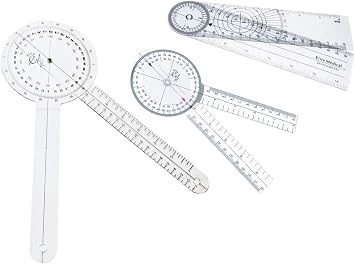 Elite Medical Instruments USA The Original 6 Piece Quality Goniometer Set Plus Measuring Tape - 7 Pieces Total EGM-431