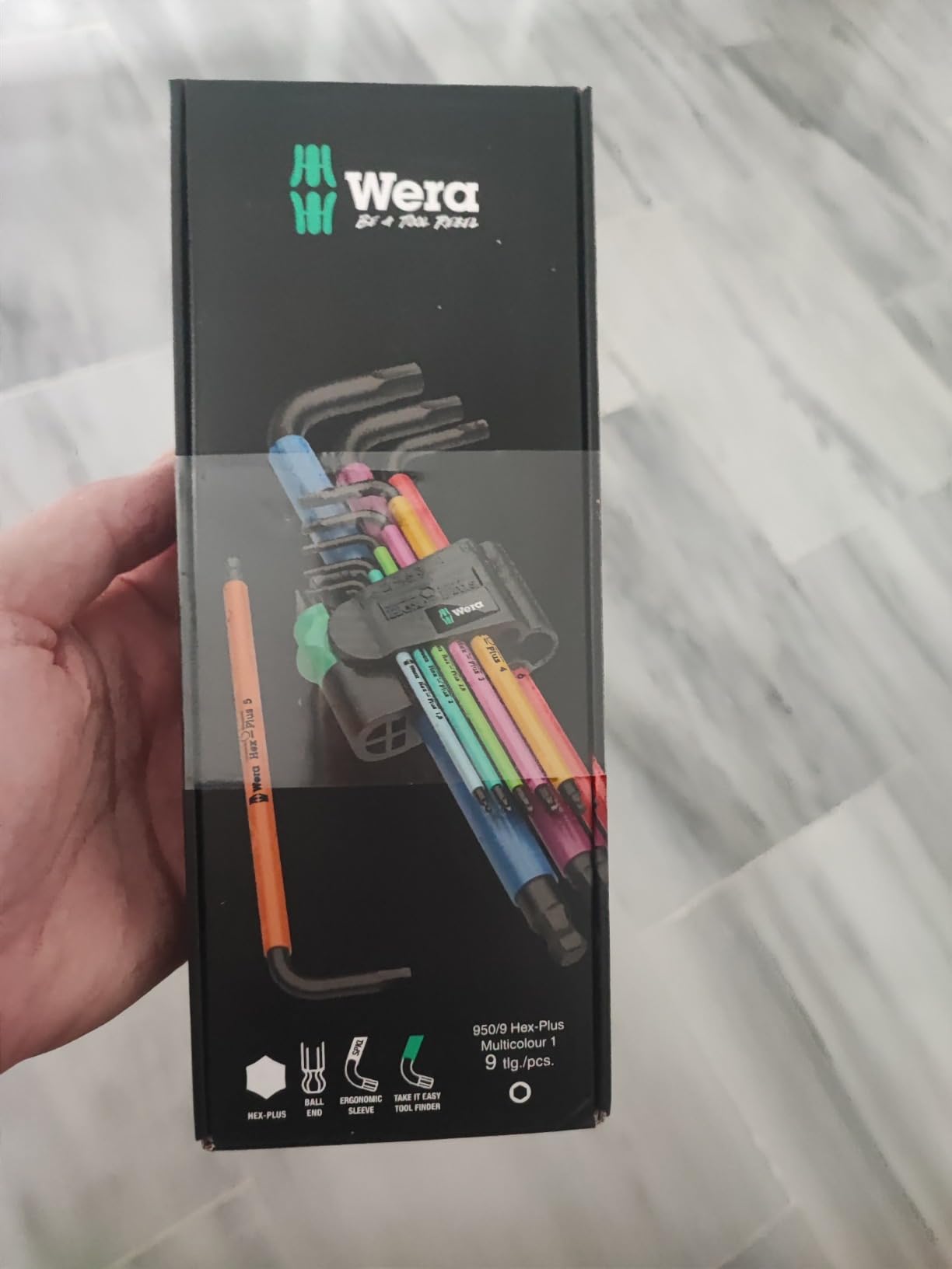 Wera Tools 05073593001 950 SPKL/9 SM N SB Long ARM HEX Key Set, One Size, Multi photo review