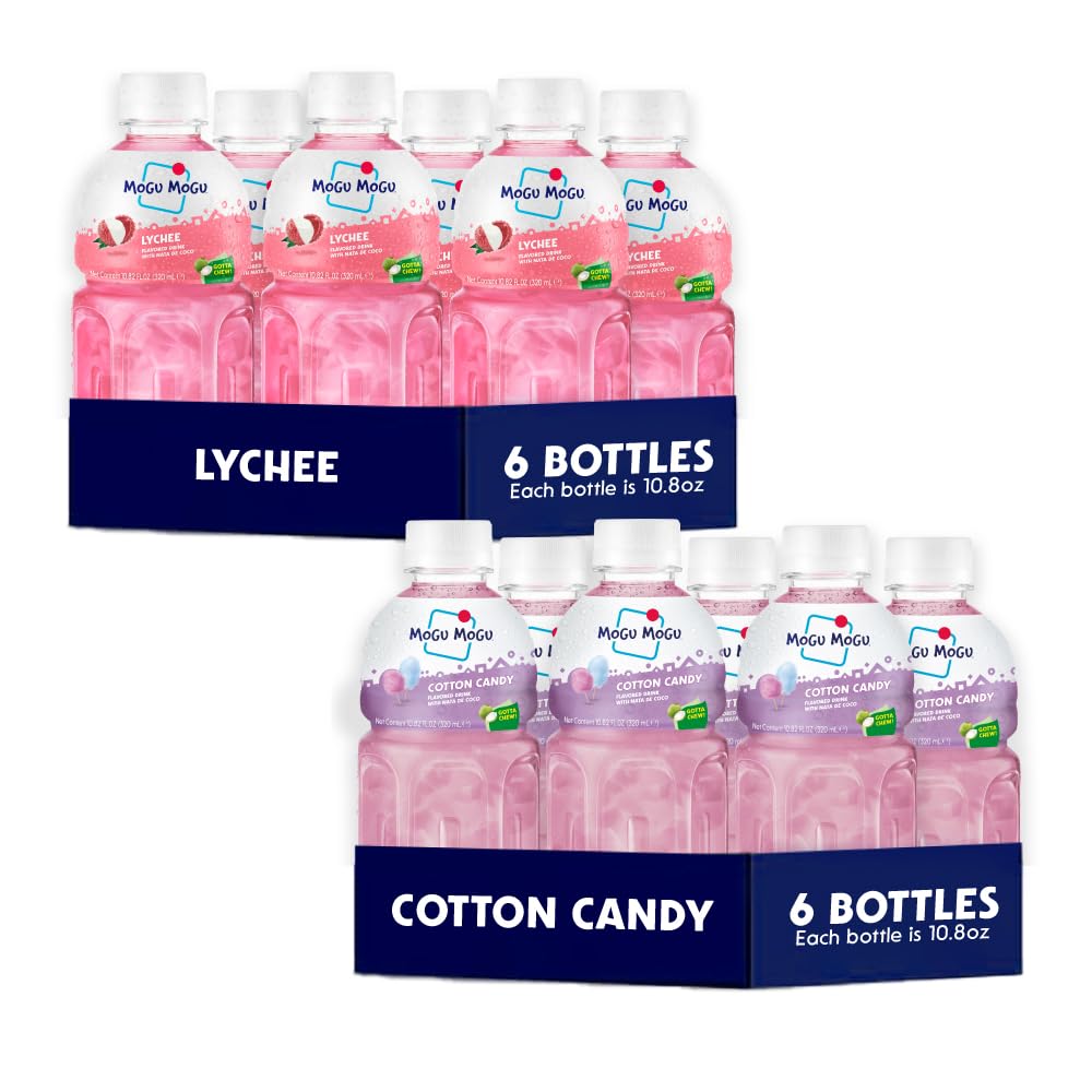 Amazon.com : Mogu Mogu Lychee & Cotton Candy Fruit Juice Drinks