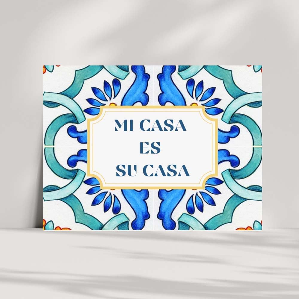 Custom Spanish Ceramic Tile House Name Plaque | Address Sign |Personalized Text or Family Last Name | Vibrant Mexican Talavera Style | For For Kitchen, Entryway, or Housewarming