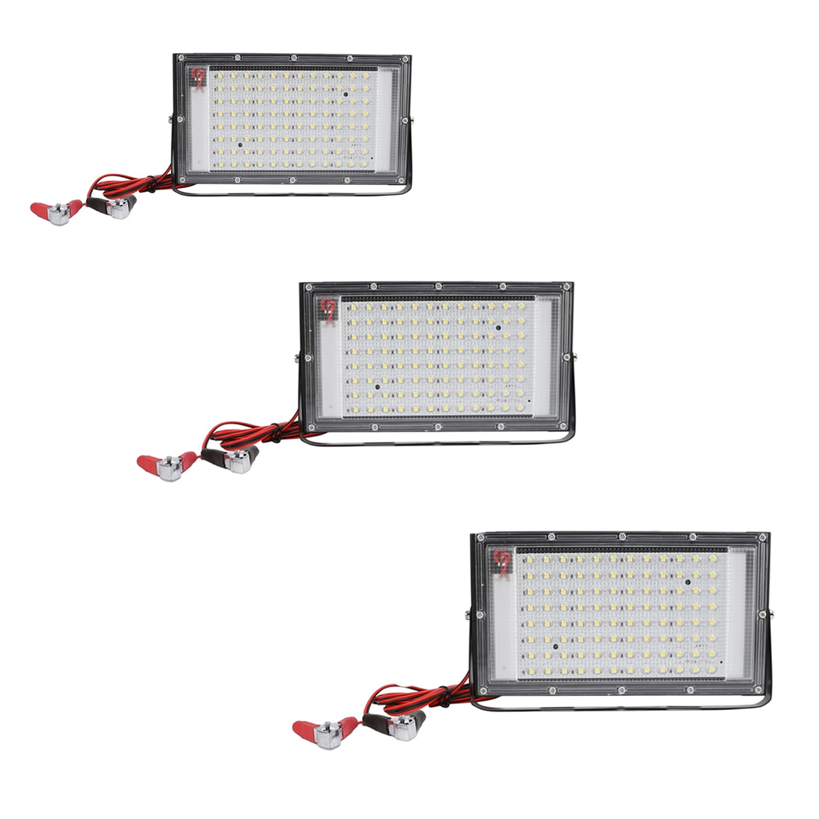 1-4PCS 100W Flood Light Board 12 Volt IP66 Waterproof Outdoor Security Lights LED Flood Light with Battery Alligator Clip for Outdoor Emergency DC (3PCS)