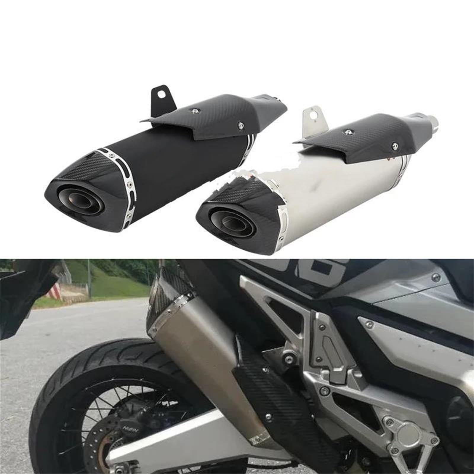Tubo de escape Silenciador De Tubo De Enlace Central Para Sistema De Escape De Motocicleta, Protector Térmico Deslizante Para X-ADV750(Style 3)