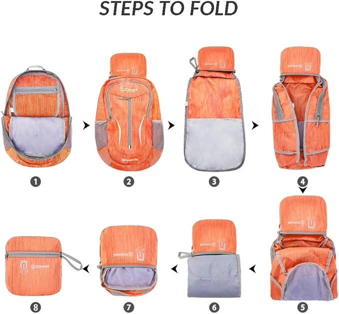 Mochila Plegable ZOMAKE 25L Impermeable Ligera para Senderismo miniatura 6