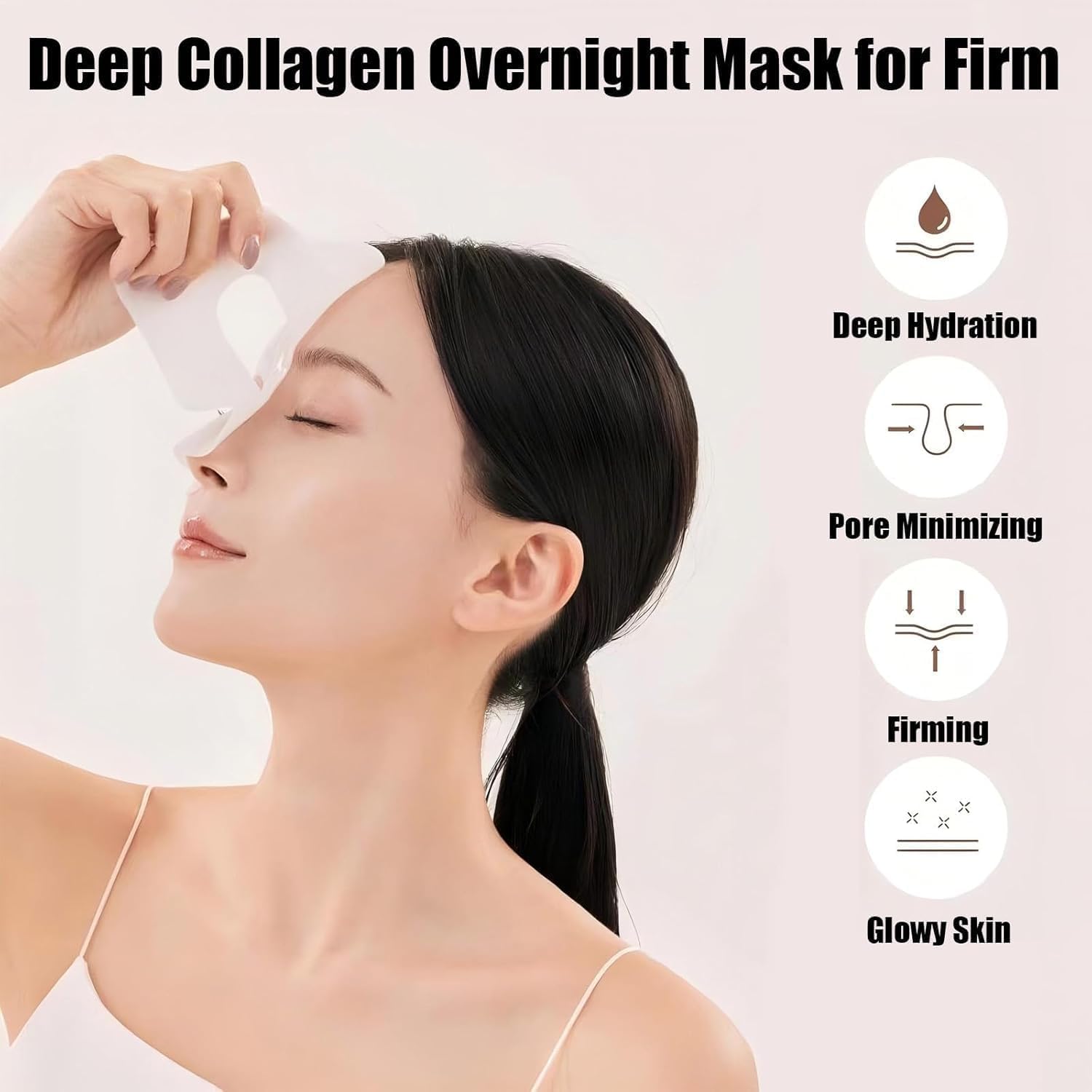 Collagen Face Mask, 5Pcs Korean Face Mask, Overnight Hydrogel Masks, Glass Skin Face Mask - Image 4