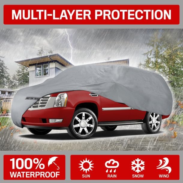 Miniatura 5 de Motor Trend Auto de 4 capas para 4 estaciones (Protección UV impermeable para exteriores para uso pesado, cubierta completa para automóvil para