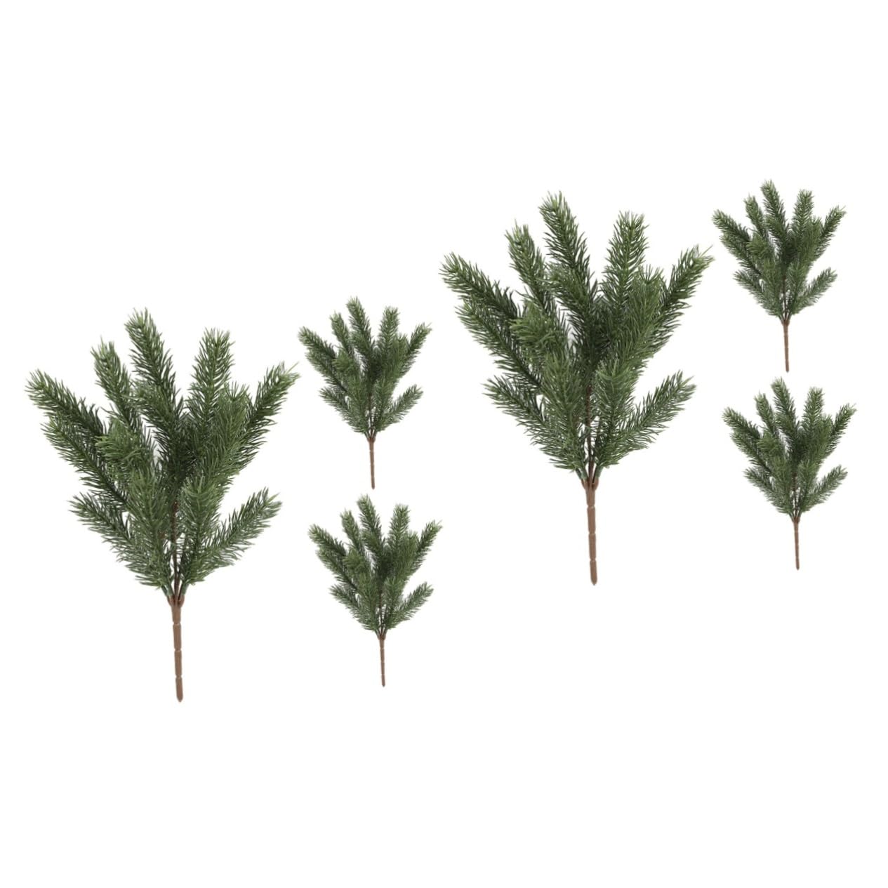 Zerodeko 2 Sätze Künstliche Tannennadeln Grün Künstlicher Tannenzweig Gefälschte Pinienpicks Künstliche Kiefernnadeln Groß Weihnachtszweigdekorationen Baum Laub Klein Green Pu 3 Stücke * 2