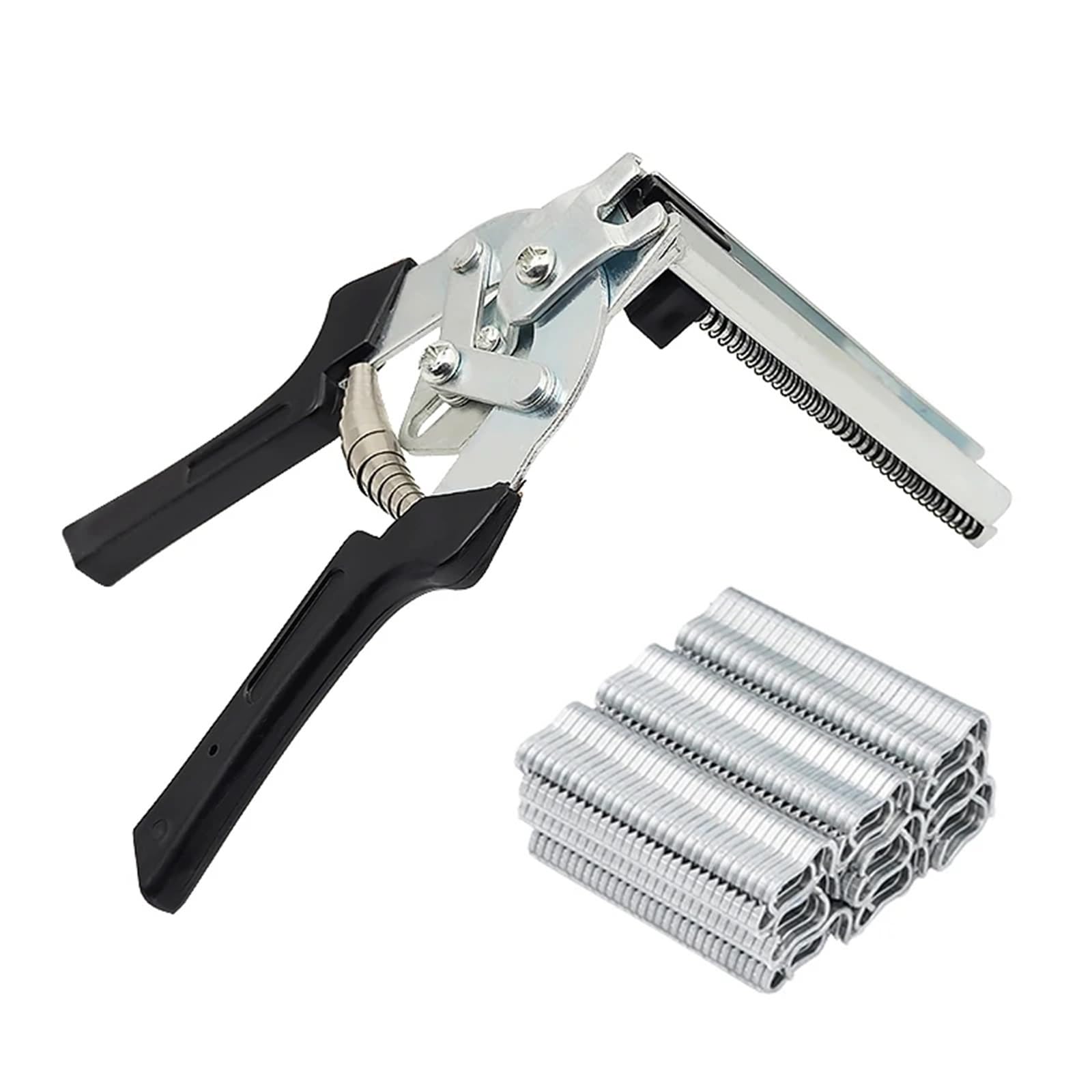Plastic U-Shaped Wire Cage Clips M Clips Staples Chicken Hamster Bird Rabbit Mesh Cage Wire Fencing Caged Clamp(Black and 600nails)