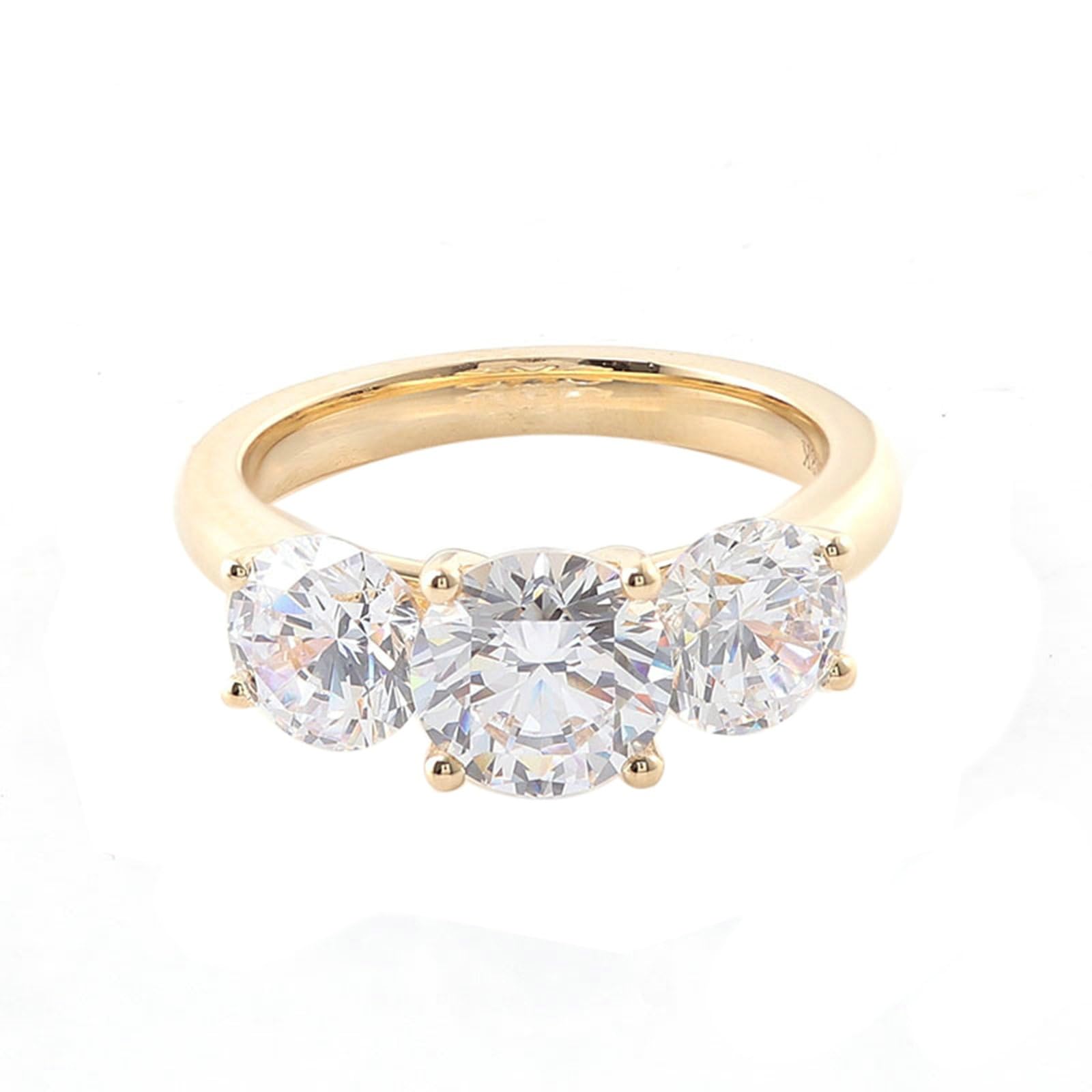 Anillo de compromiso de oro amarillo de 18 quilates, 2 quilates, corte ovalado, blanco, moissanita, sencillo anillo de compromiso