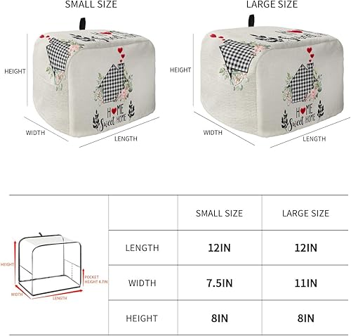 Miniatura 8 de Cubierta para tostadora de 4 rebanadas verde salvia, cubierta para electrodomésticos, tostadora, a prueba de polvo, protectores de huellas