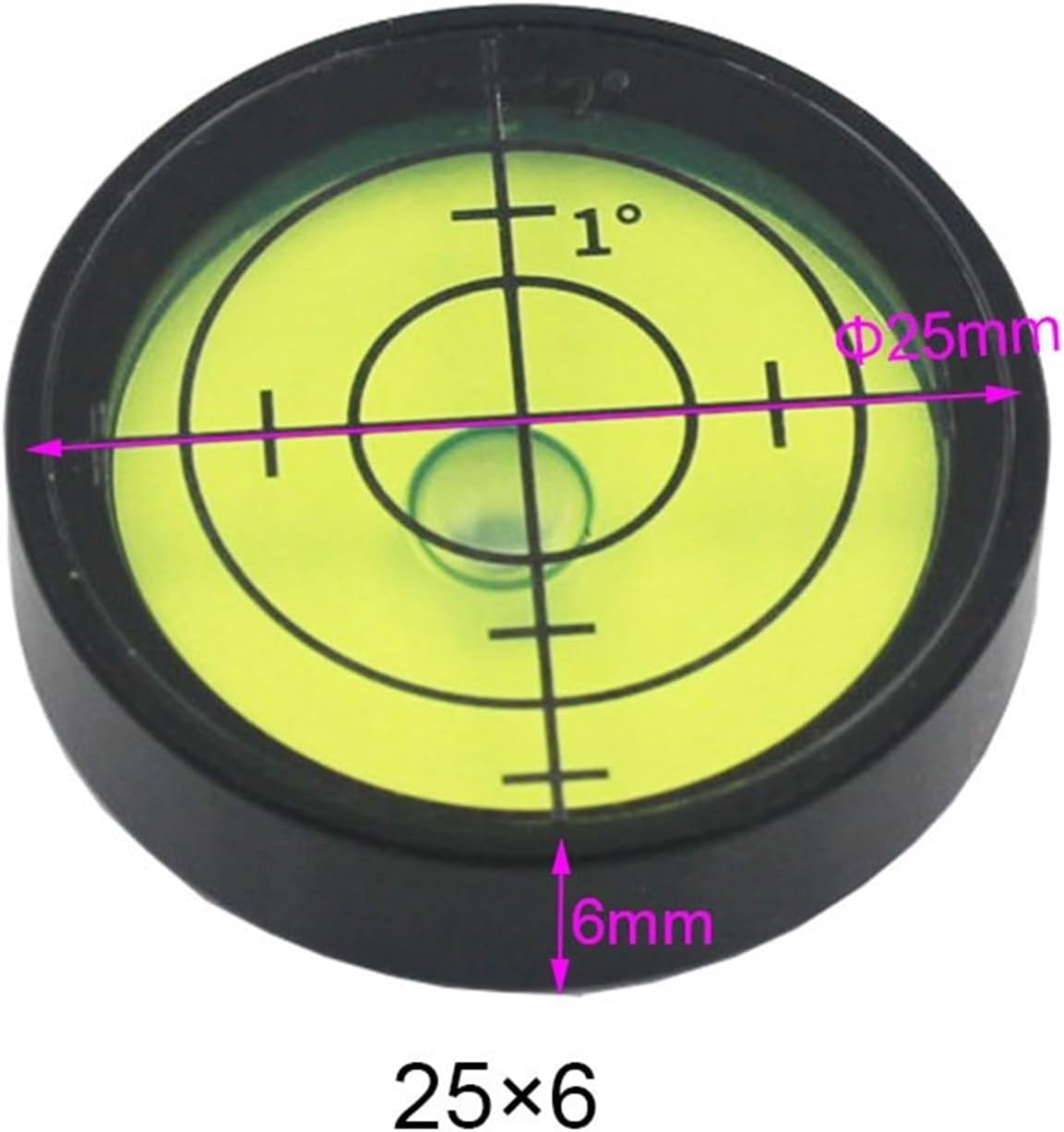 Dia 20mm to 75mm Round Metal Glass Bubble Level High Precision Multi-specification Universal Horizontal Bubbles Leveling Tool(JY-2506)