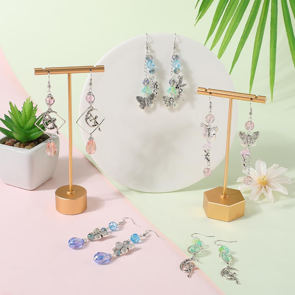 SUNNYCLUE 1 Box DIY 10 Pairs Earring Making Kits Fairy Charms Angel Wing Charm Chirstmas Guardian Angel Charms Flower Round Glass Spacer Beads for Jewelry Making Kits Adults DIY Gift Holiday Supplies - Image 4