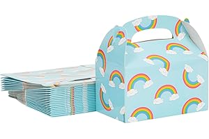 BLUE PANDA Rainbow Favor Gable Boxes - Party Favors, Gifts, and Small Treats (24 Pack)