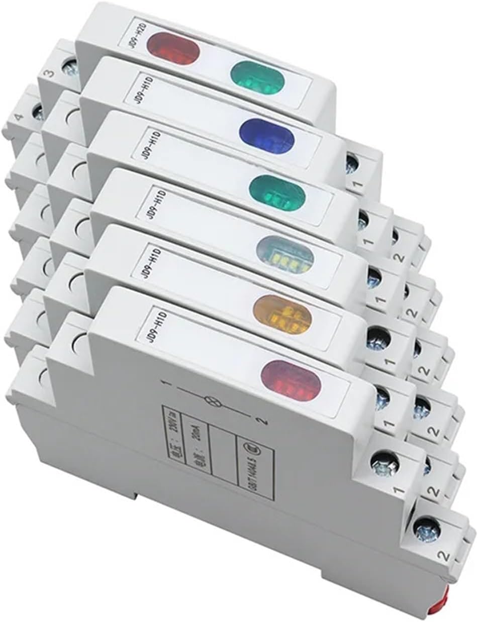 LED 1PC Din Rail Mount Pilot Lamp Modular 220V 24V VAC/DC Signal Light Indicating Red Green Blue(220V Green)