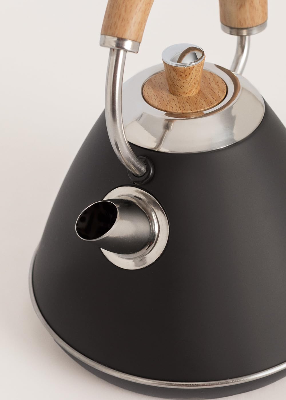 CREATE/KETTLE RETRO PRO/Bouilloire électrique 1 L avec contrôle de température noir/Système d’arrêt automatique, ébullition rapide, base antidérapante, panneau transparent, 1200W