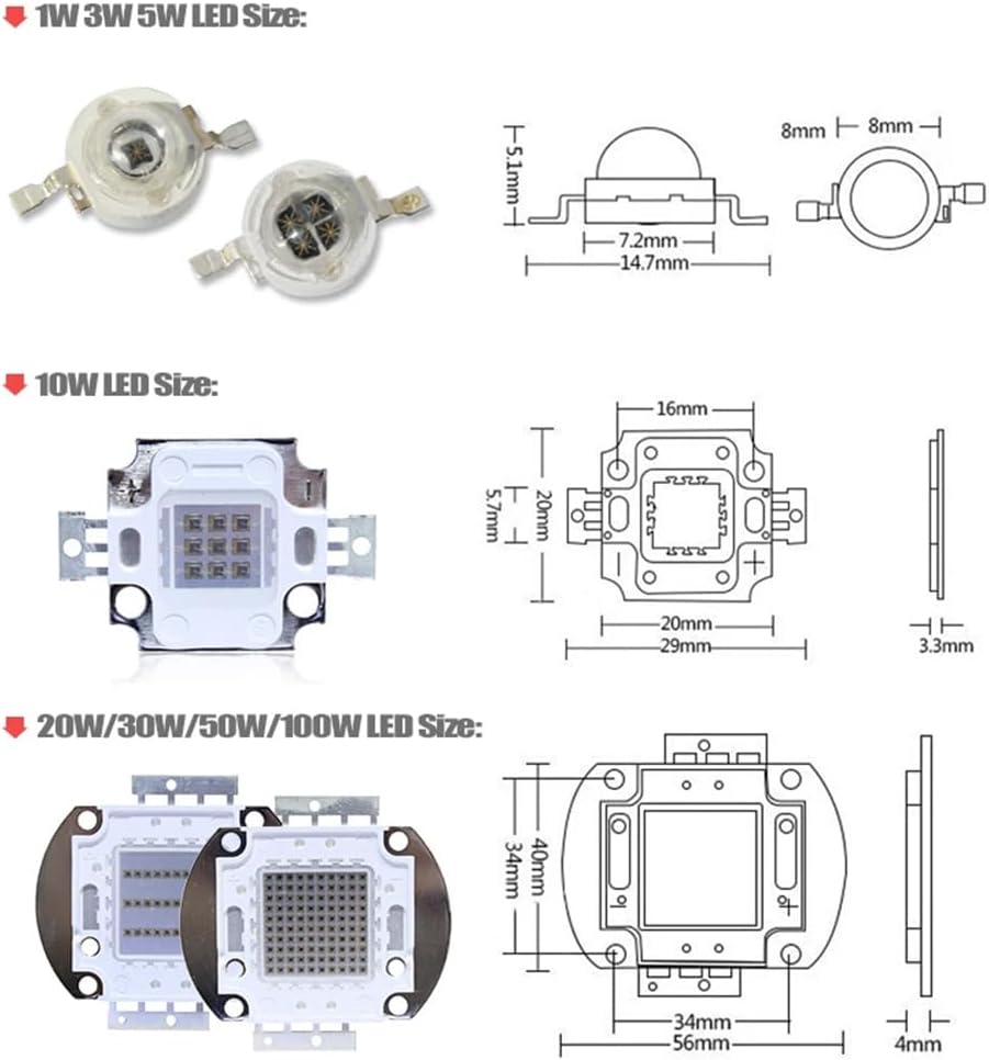 High Power LED Chip IR Infrared 850nm 940nm 730nm 3W 5W 10W 20W 50W 100W led Light Lamp Matrix 850 940 730 nm Night Vision Bulb Lamp Beads for DIY Lighting/CCTV Cameras (730nm, 1pcs 100w)