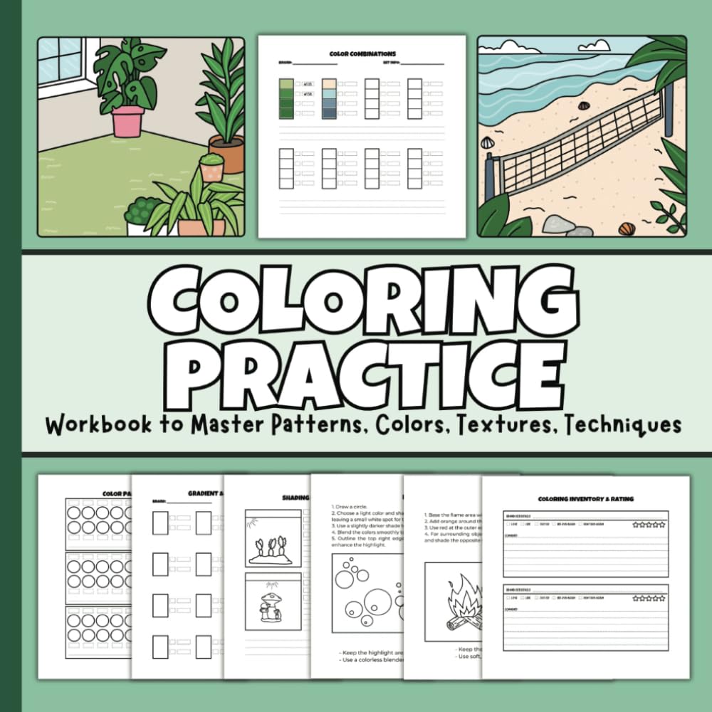 Coloring Practice Book for Your Color Blending Textures Patterns and Technique Skills