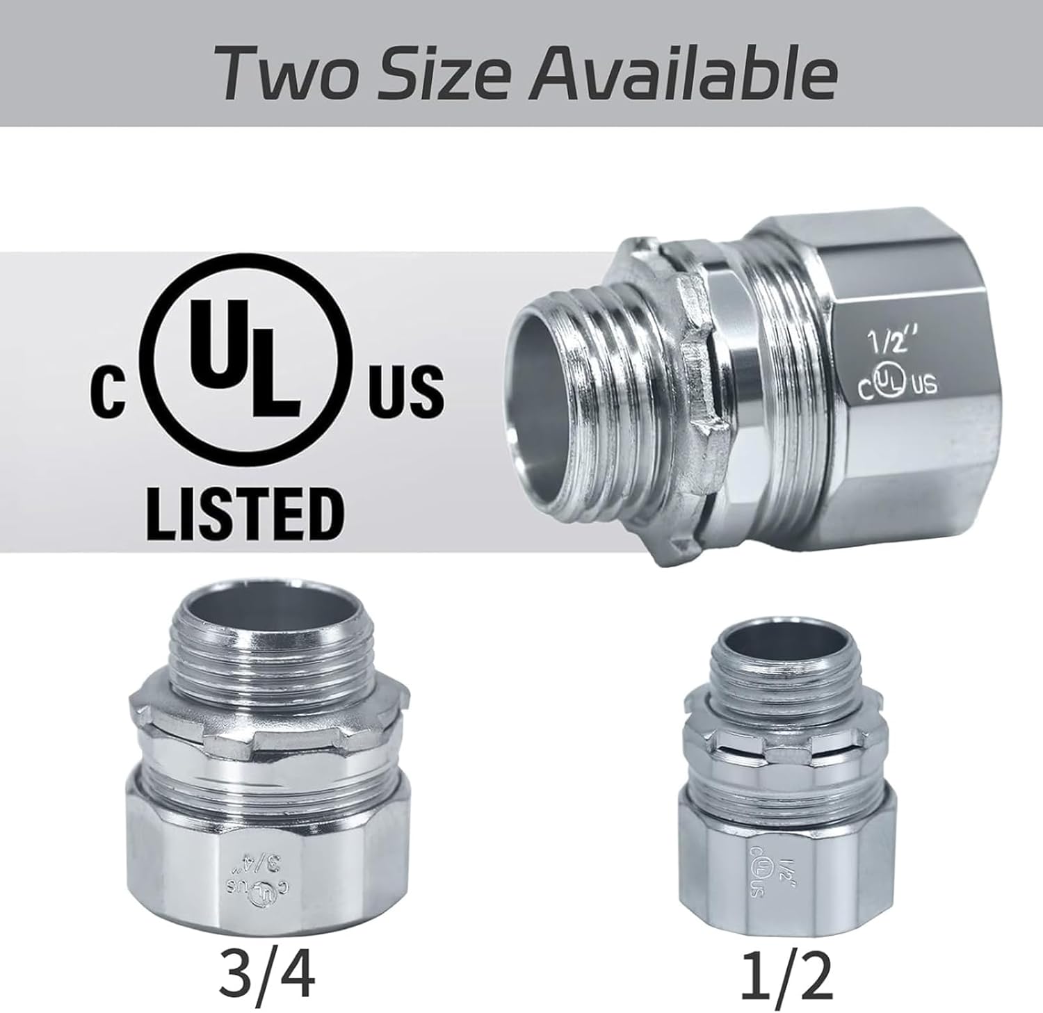 Upgrades Steel Conduit Fittings with Spring Clip Metal Construction for Hard Metal Pipe to Junctions Box Connection Conduit Couplings