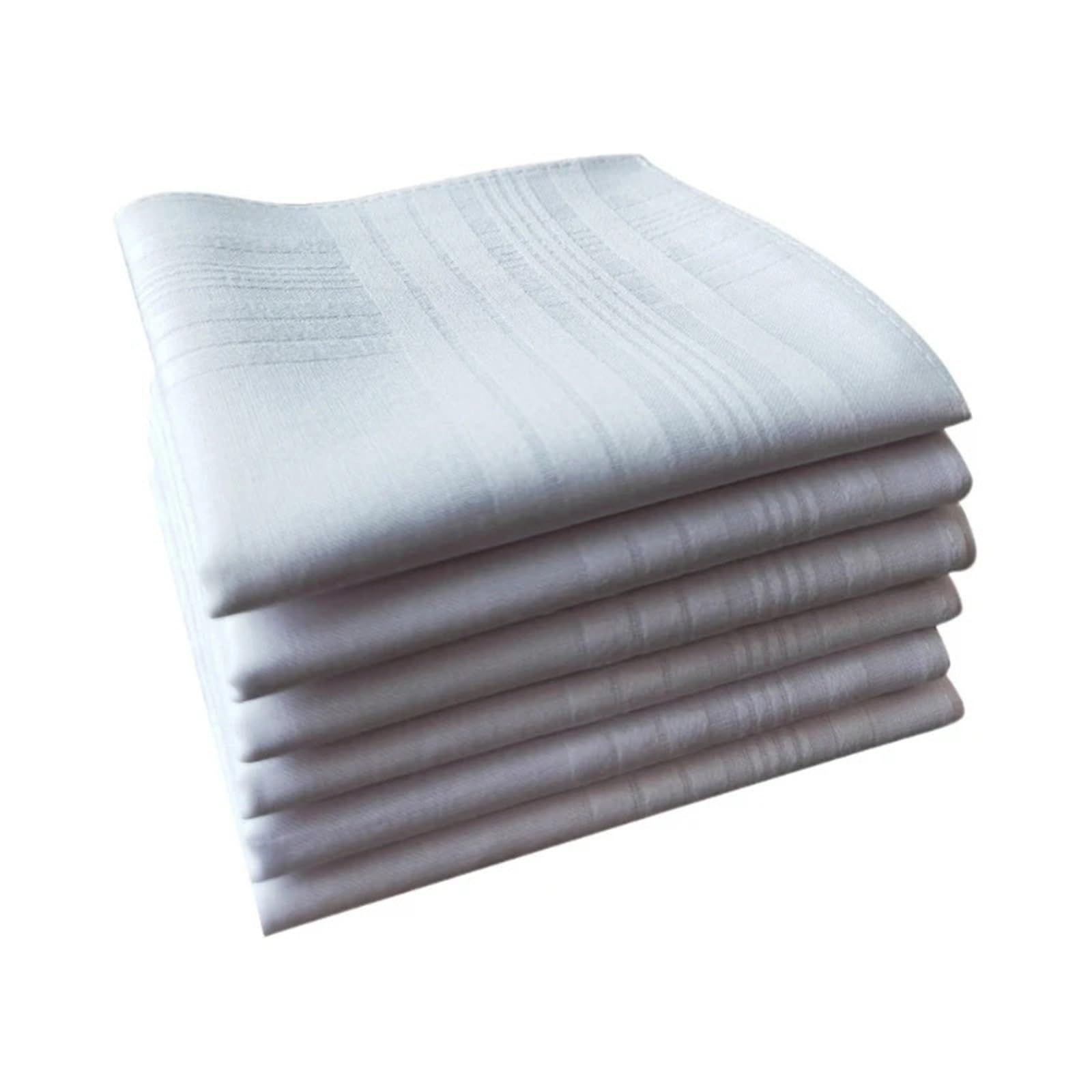 Taschentücher Saugfähige Taschentücher, quadratisches Handtuch aus Baumwolle, for Herren, weiße Halstücher, for Abwischen von Schweiß, Einstecktuch, 5 Stück für Hochzeiten