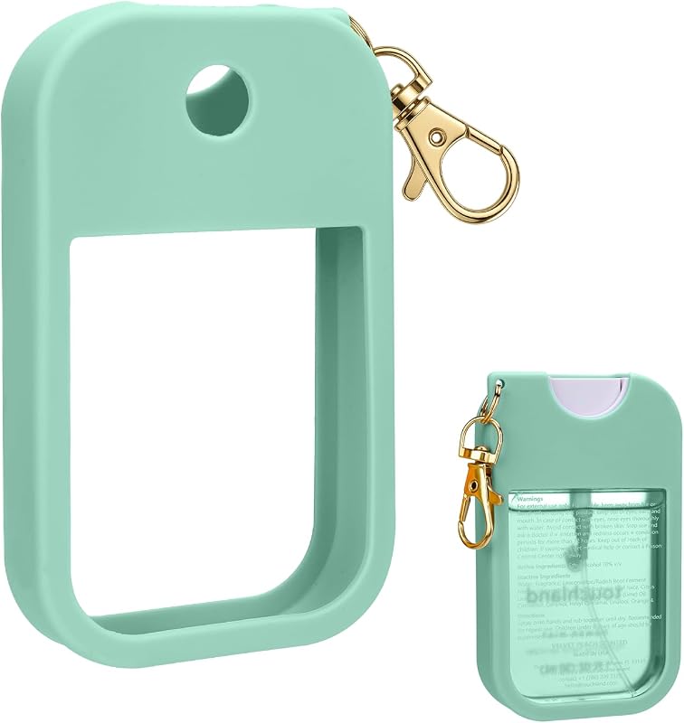 Estojo de silicone AIERSA com chaveiro para frasco spray Touchland, Verde
