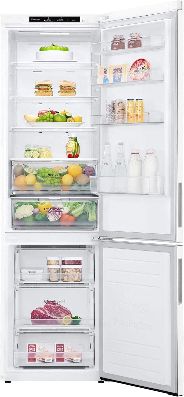 LG GBP62SWNAC Kühl-/Gefrierkombination, Klasse A, 384 L, Super White | DoorCooling+, LINEARCooling, Innendisplay, 59,5 x 203 x 67,5 cm