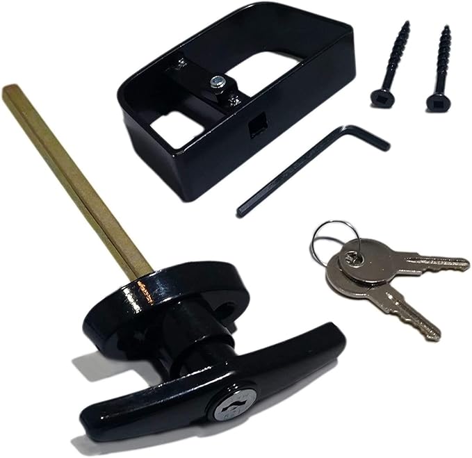 Shed Door THandle Lock Kit Longer 51/2" Stem Includes