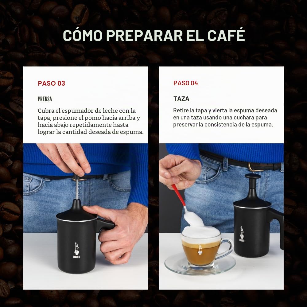 Bialetti Tutto Crema, Perfect Cream, No apto para cocinas de inducción, Apto para lavavajillas, Aluminio antiadherente, 3 Tazas (160ml)