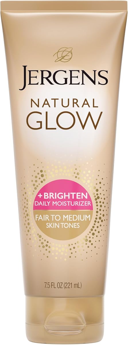 Loción corporal autobronceadora Natural Glow, bronceado sin sol, tono de piel justo a medio, humectante diario con aceite de coco, vitamina E y antioxidantes, 7.5 oz | Bronceado sin sol, crema hidratante diaria, aceite de coco, vitamina E y antioxidantes, desarrollo gradual del color