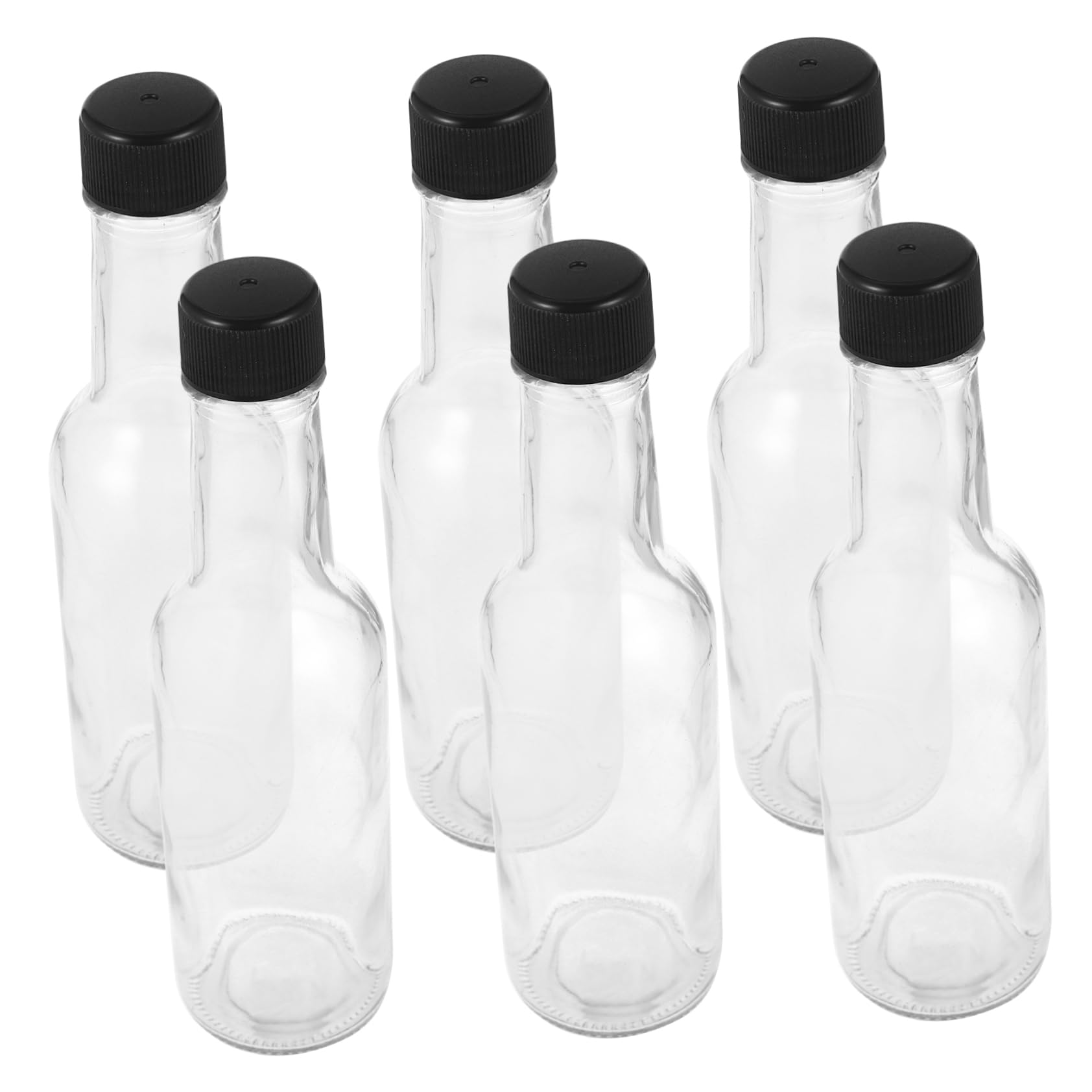 GLEAVI Bouteilles de Condiment en Verre 150ml Couvercle, Polyvalentes et Faciles à Laver Lot de 6 pour Usage Domestique et Commercial