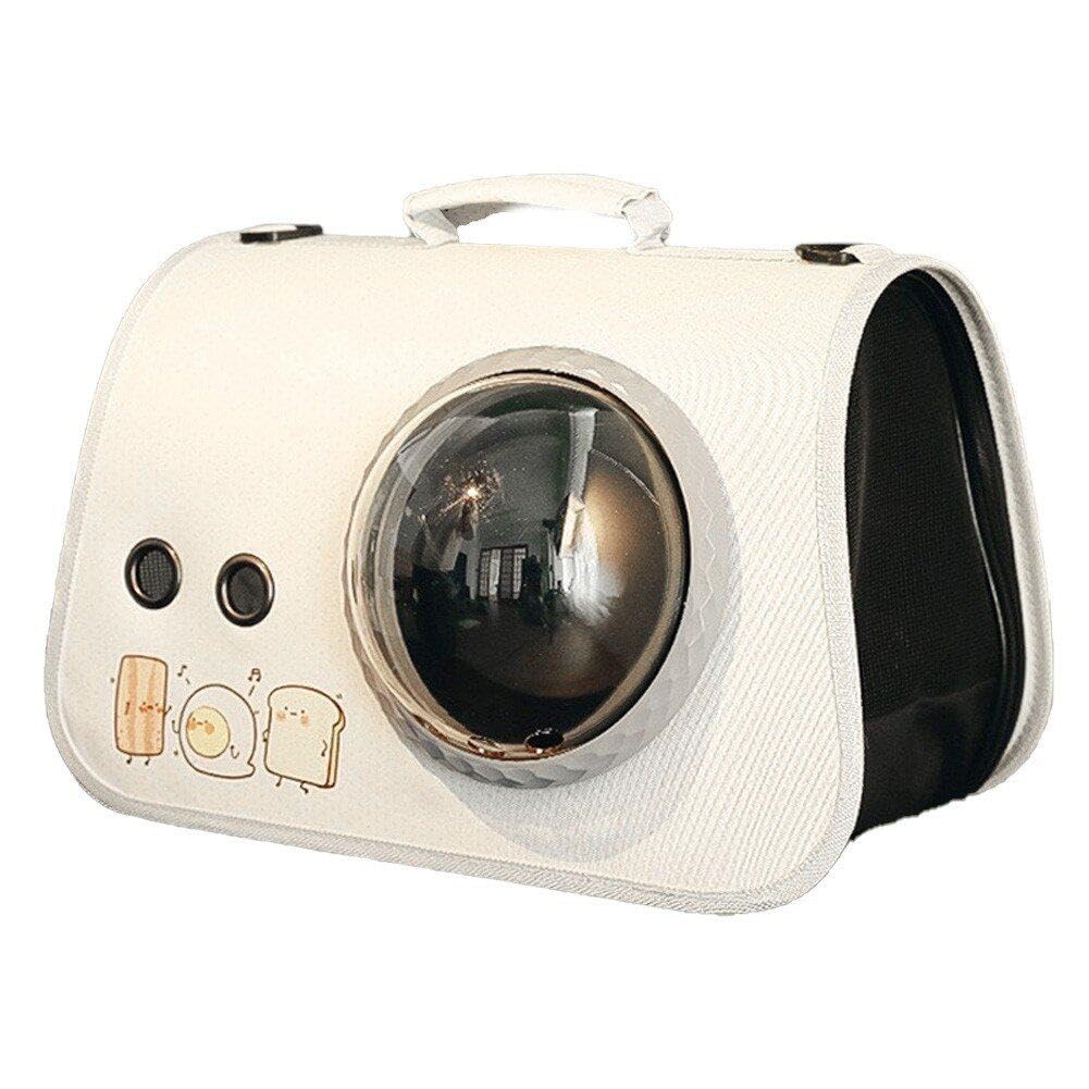 Mochila para gato tipo cápsula espacial transparente para paseos cómodos