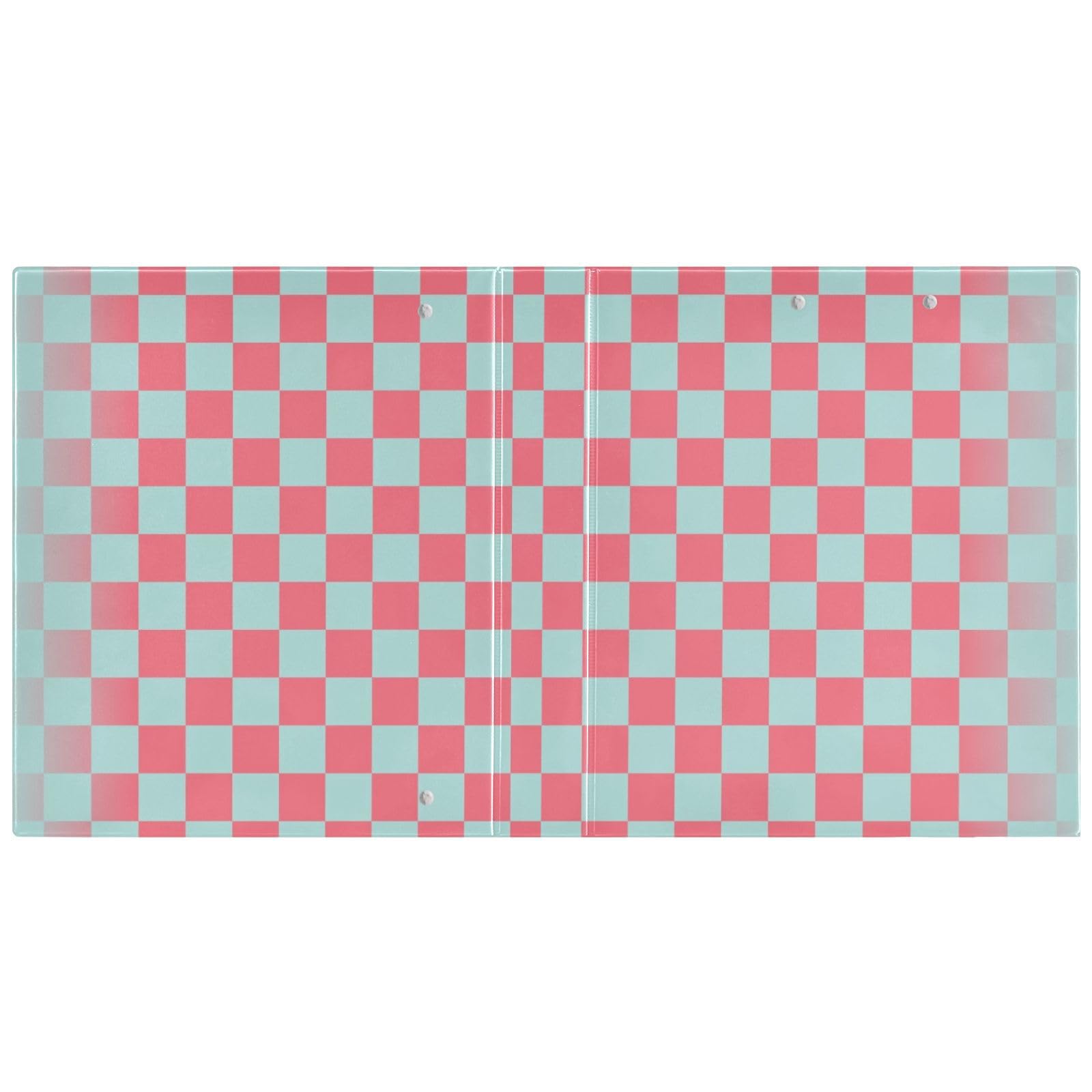 3,8 cm große Ordner, blau-rosa Schachbrettmuster