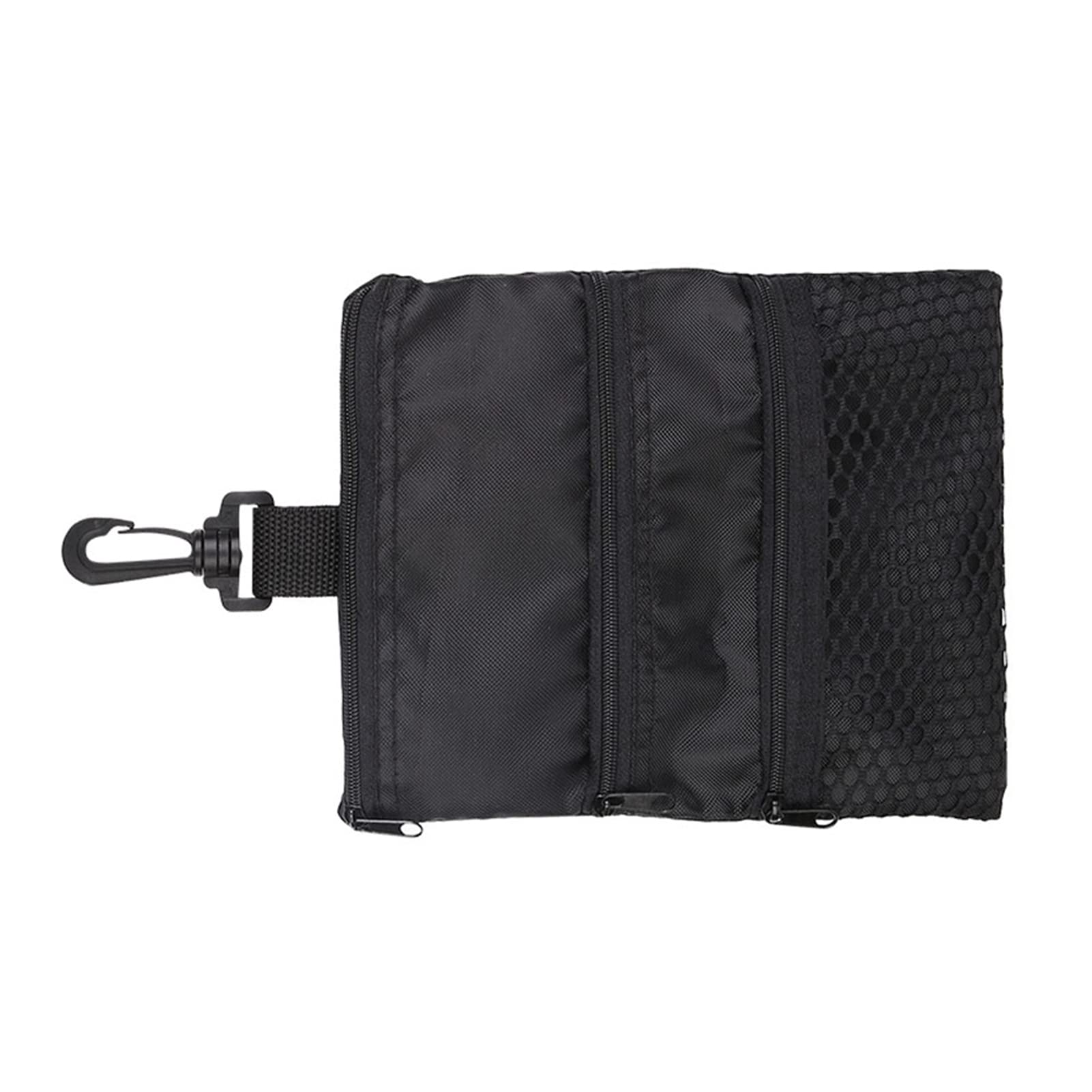 SUNGOOYUE Golf Tee Pouch, Black Multi-Pocket Zipper Golf Ball Tee Handbag Portable Golf Ball Accessories Pouch with Clip - Image 4